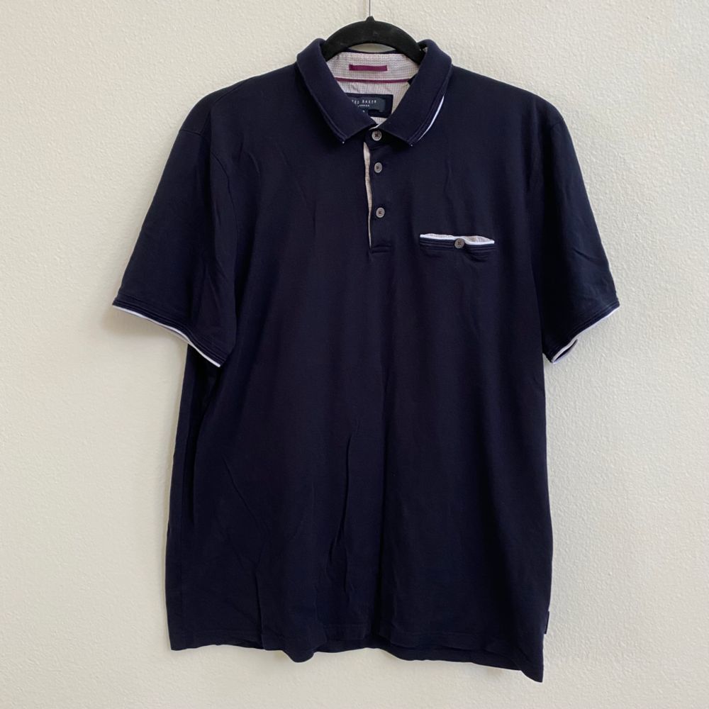 Ted Baker London Derry Flat Knit Polo Shirt Size 6 - Picture 2 of 6